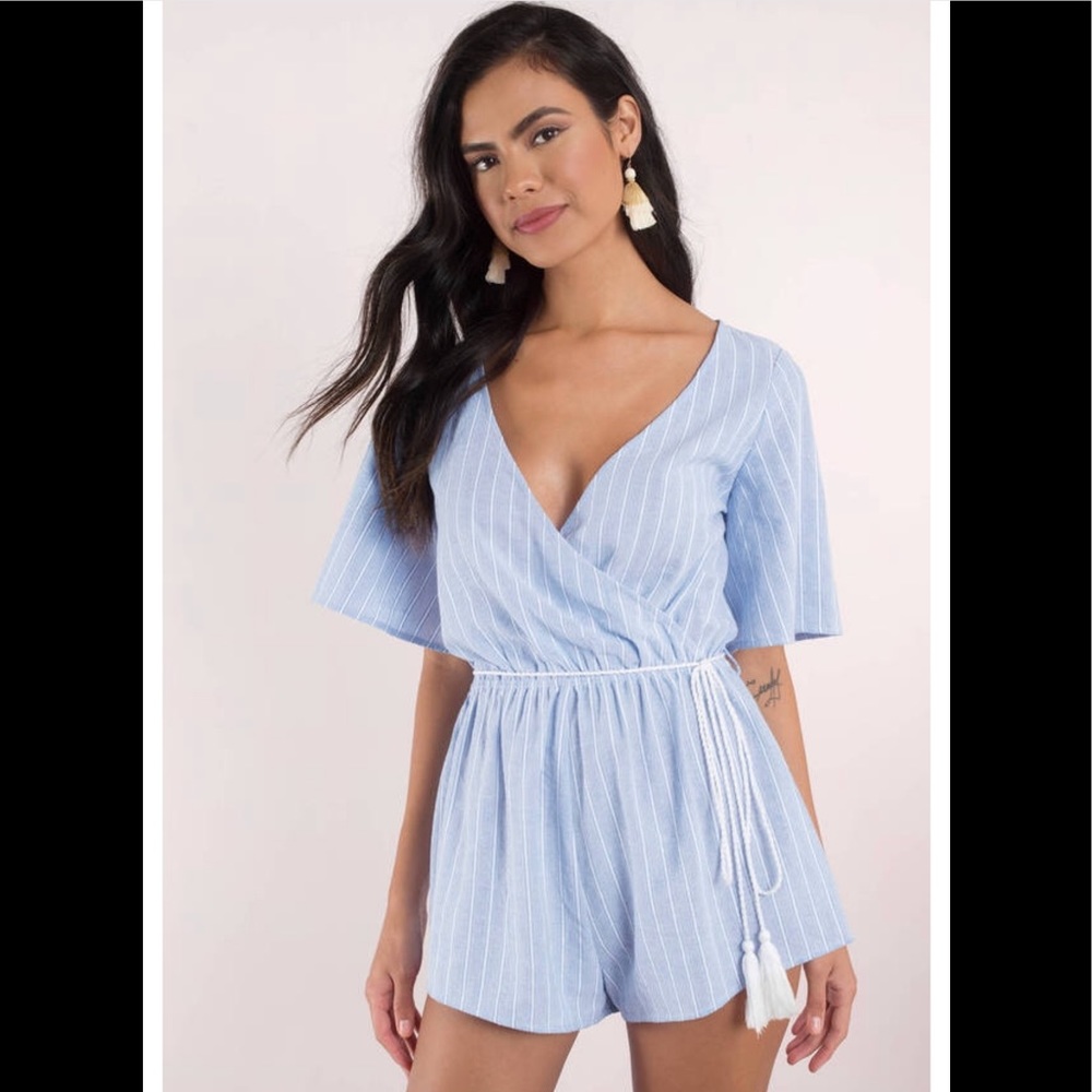 Striped Blue Romper 💙